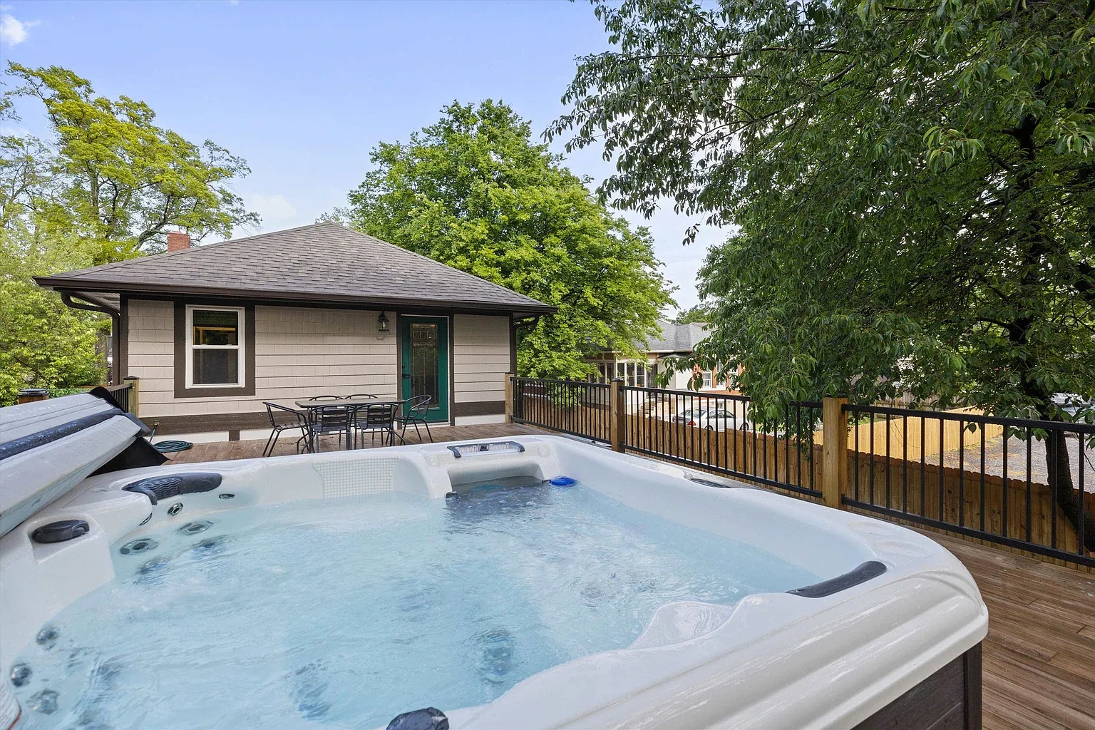 Guest house hot tub deck at McLean Manor
